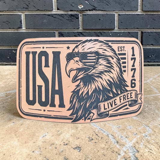 USA Live Free Black Performance Rope Hat — Leather Patch