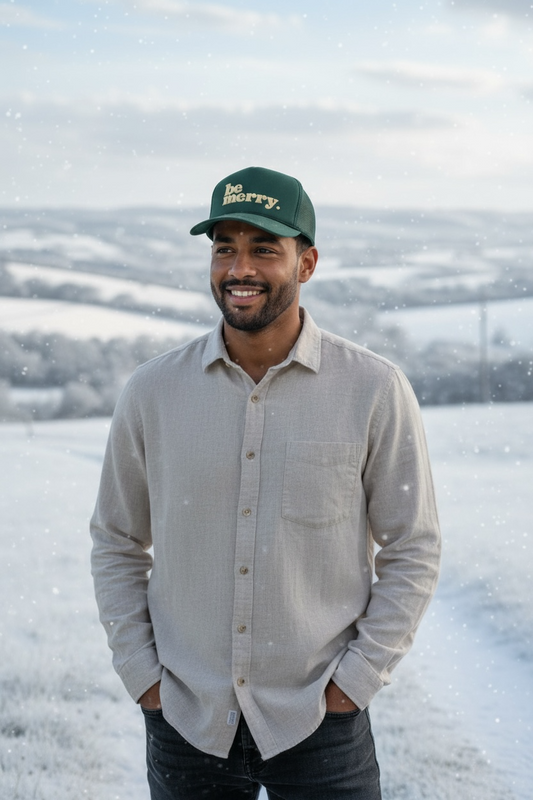 Be Merry Trucker Hat - Hunter Green