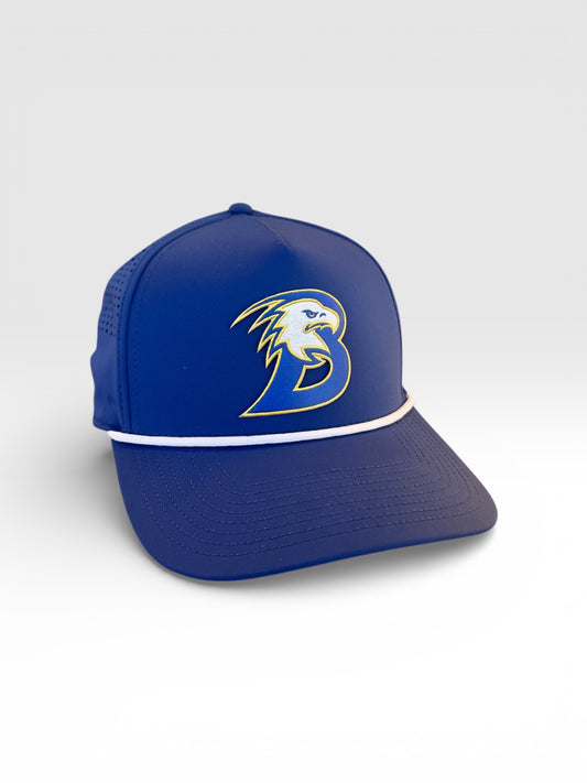 Brock Eagles Blue Performance Baseball Cap - Branded Bills 545 Curved 5-Panel Rope Hat with SimStitch AF Patch