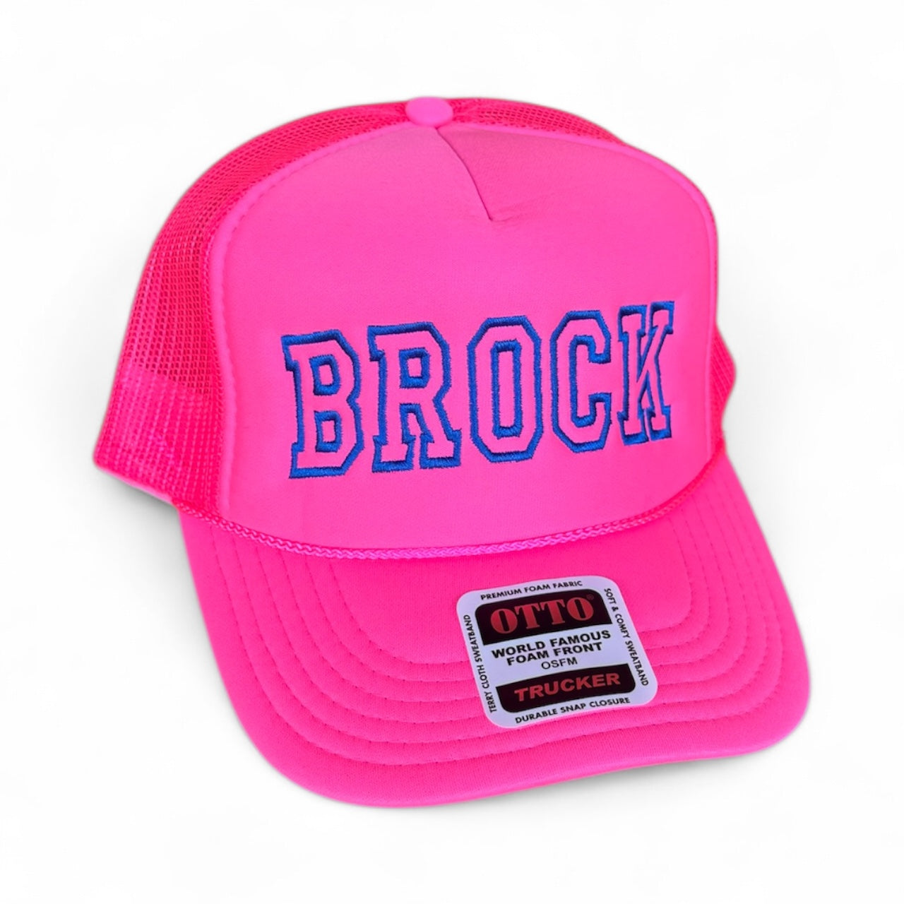 PINK OUT - BROCK BLOCK Neon Pink Foam Trucker Hat