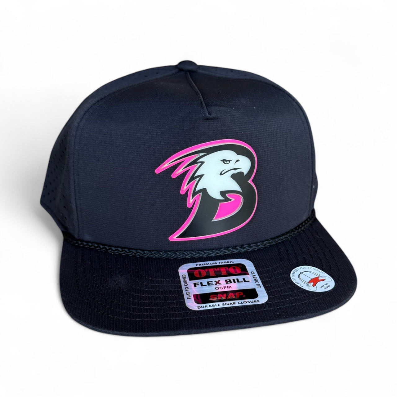 PINK OUT - BROCK Glow in the Dark Black Hat with Rope