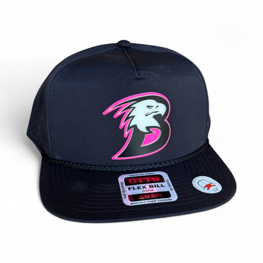 PINK OUT - BROCK Glow in the Dark Black Hat with Rope