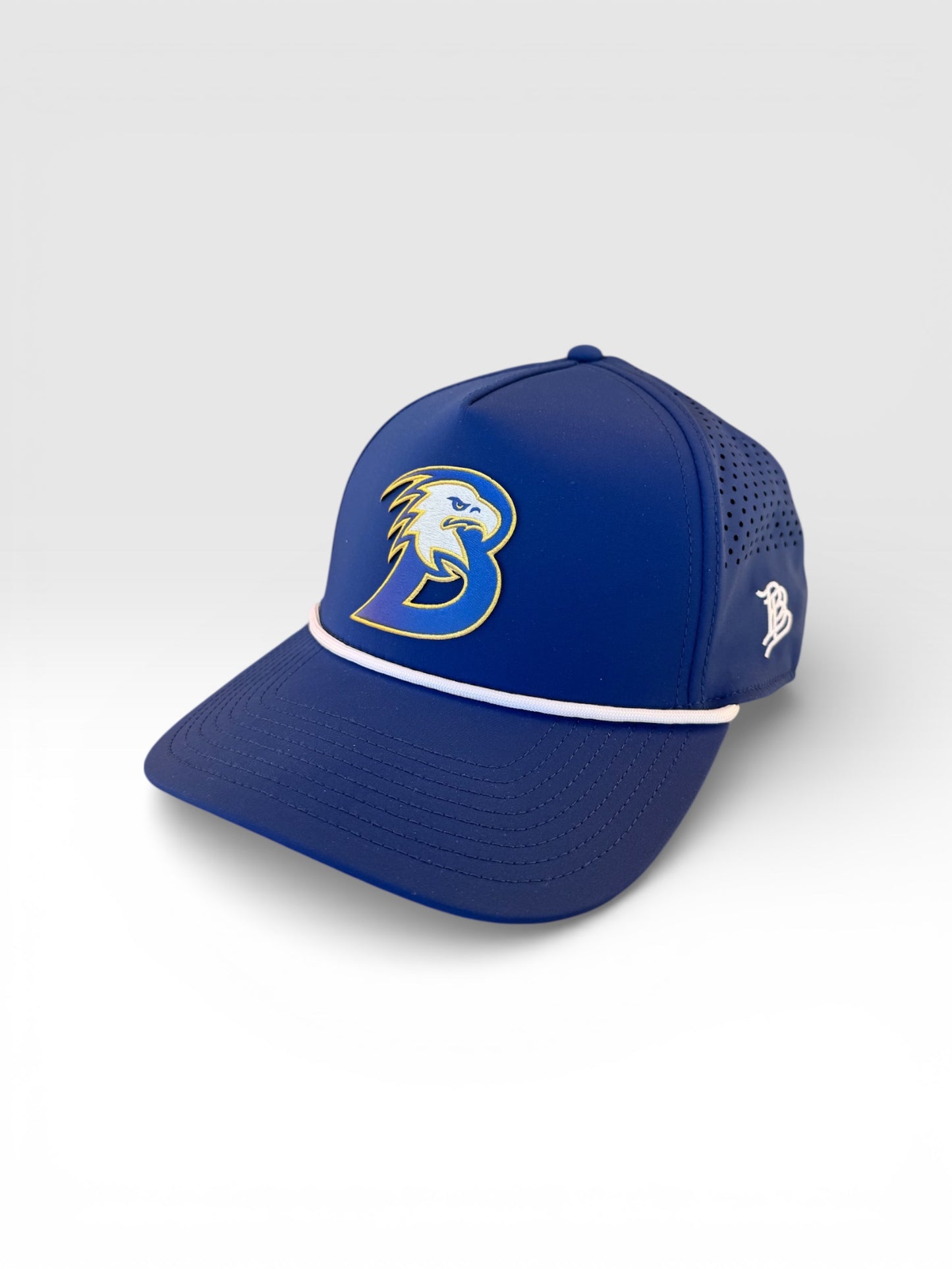 Brock Eagles Blue Performance Baseball Cap - Branded Bills 545 Curved 5-Panel Rope Hat with SimStitch AF Patch