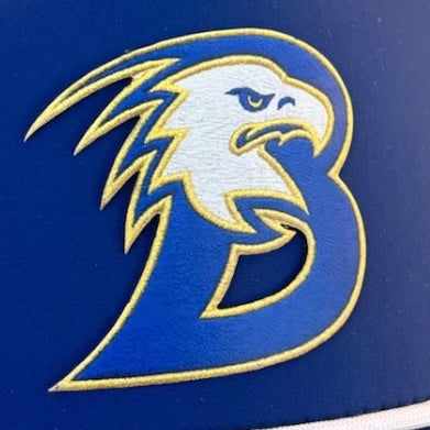 Brock Eagles Blue Performance Baseball Cap - Branded Bills 545 Curved 5-Panel Rope Hat with SimStitch AF Patch