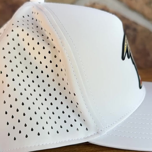 Crispe Hat Co Brock USA Logo Performance Baseball Cap Video - Perforated Back Demonstration and Fit